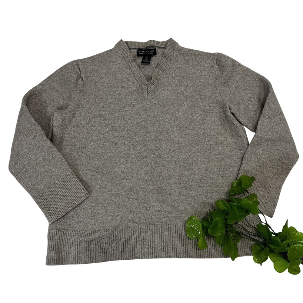 Banana Republic‎ Sweater Kids Size XL Grey Wool Long Sleeve Extra Merino